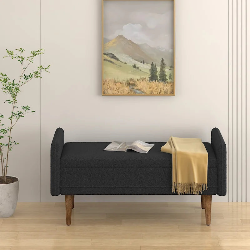 Modem Design Teddy Velvet Storage Stool,Bedroom Benches