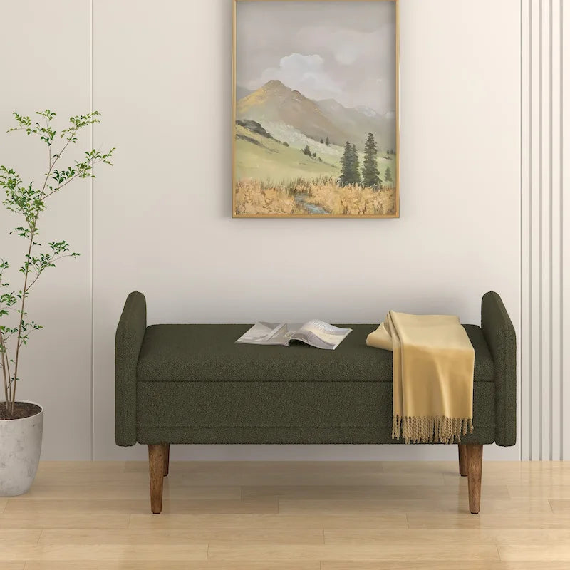 Modem Design Teddy Velvet Storage Stool,Bedroom Benches