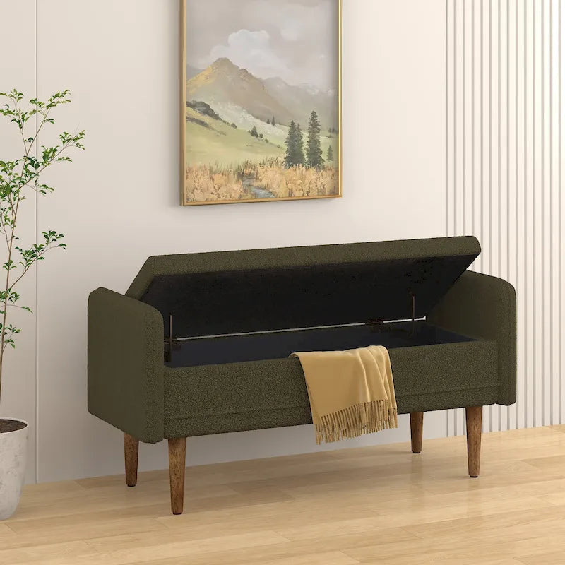 Modem Design Teddy Velvet Storage Stool,Bedroom Benches