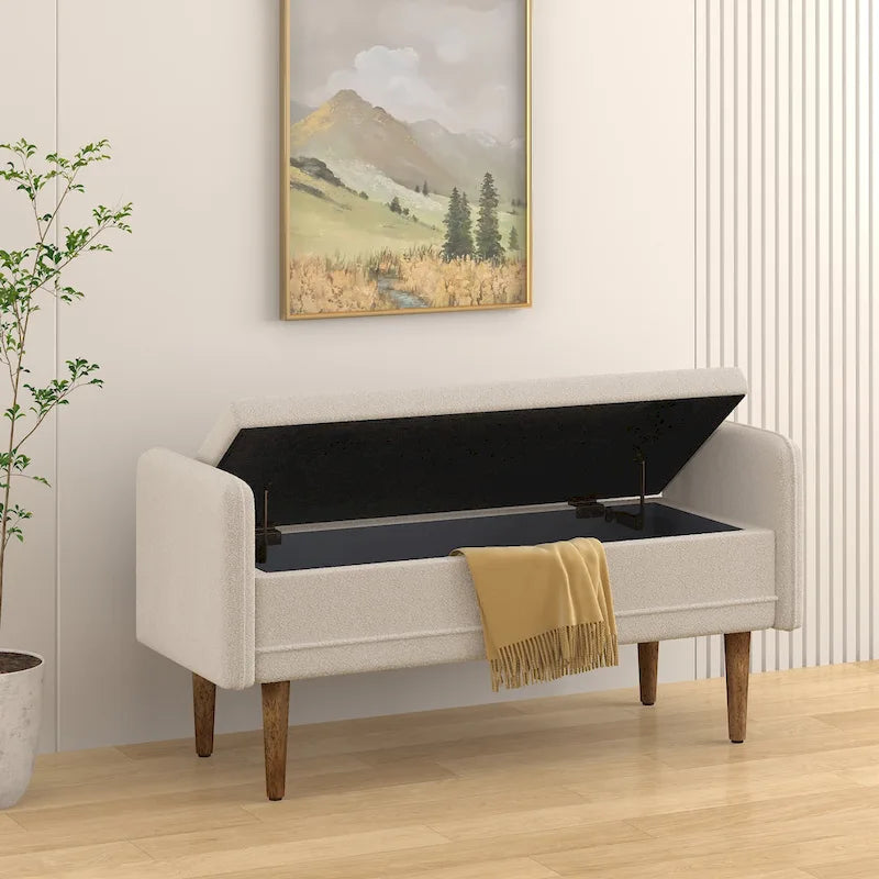 Modem Design Teddy Velvet Storage Stool,Bedroom Benches