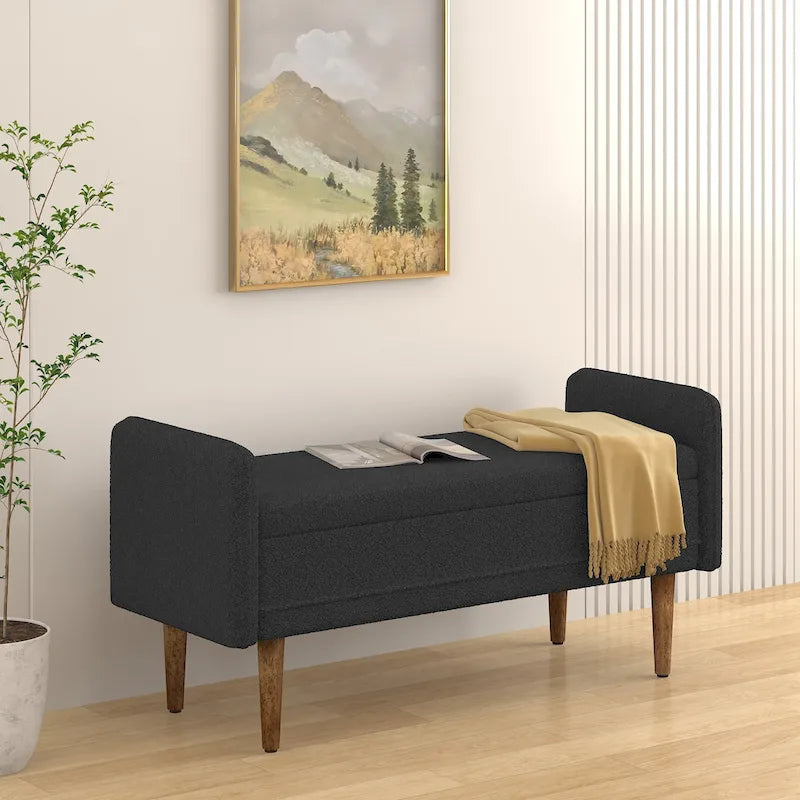 Modem Design Teddy Velvet Storage Stool,Bedroom Benches
