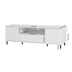 63" High Gloss White TV Console – Entertainment Center with Storage Shelves