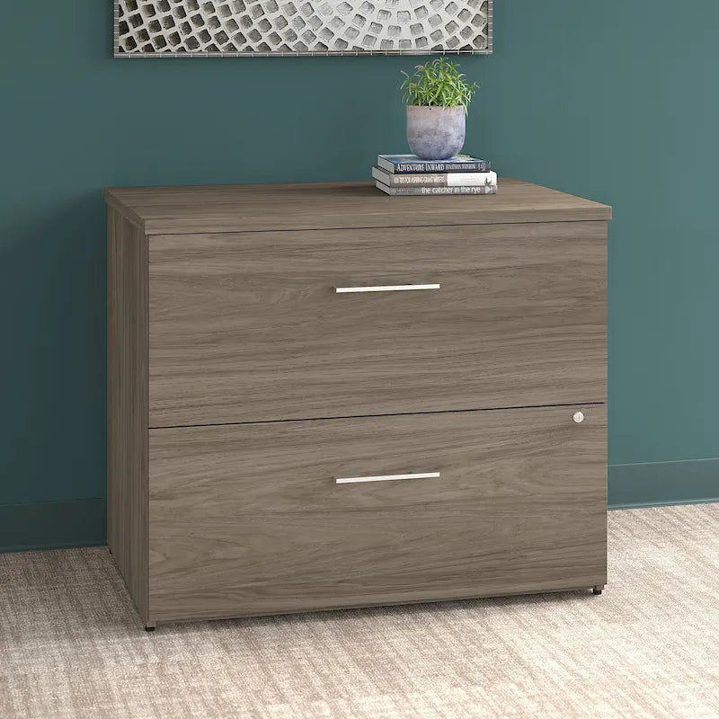 2-Drawer Locking Lateral File Cabinet – Legal/Letter/A4, Ball-Bearing Slides, 88 lb/Drawer