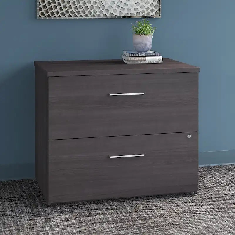 2-Drawer Locking Lateral File Cabinet – Legal/Letter/A4, Ball-Bearing Slides, 88 lb/Drawer