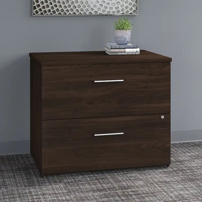 2-Drawer Locking Lateral File Cabinet – Legal/Letter/A4, Ball-Bearing Slides, 88 lb/Drawer