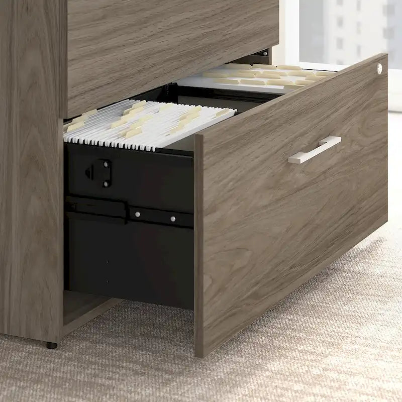 2-Drawer Locking Lateral File Cabinet – Legal/Letter/A4, Ball-Bearing Slides, 88 lb/Drawer