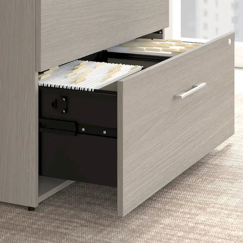2-Drawer Locking Lateral File Cabinet – Legal/Letter/A4, Ball-Bearing Slides, 88 lb/Drawer