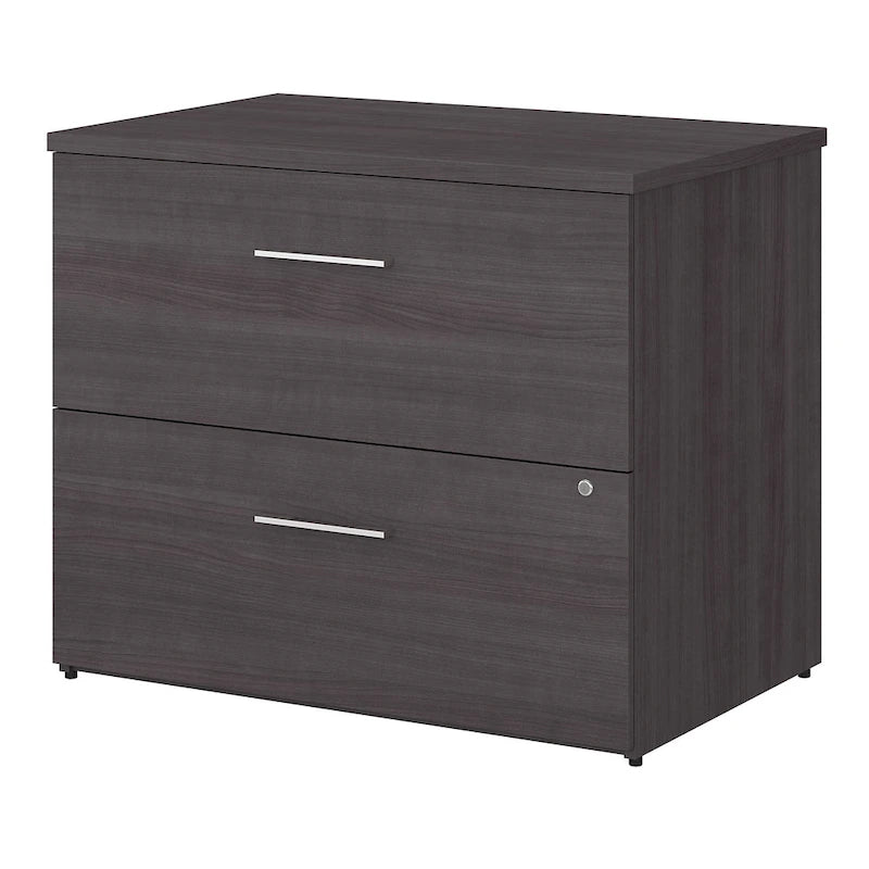 2-Drawer Locking Lateral File Cabinet – Legal/Letter/A4, Ball-Bearing Slides, 88 lb/Drawer