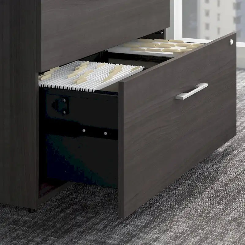 2-Drawer Locking Lateral File Cabinet – Legal/Letter/A4, Ball-Bearing Slides, 88 lb/Drawer