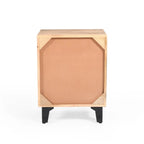 Handcrafted Solid Mango Wood Nightstand with Drawer – Natural Finish, 18x14x24"