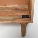 Handcrafted Solid Mango Wood Nightstand with Drawer – Natural Finish, 18x14x24"