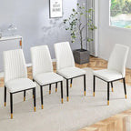 Set of 4 Modern PU Leather Dining Chairs – Waterproof, Easy Clean, Quick Assembly