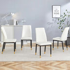 Set of 4 Modern PU Leather Dining Chairs – Waterproof, Easy Clean, Quick Assembly