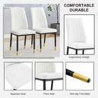 Set of 4 Modern PU Leather Dining Chairs – Waterproof, Easy Clean, Quick Assembly