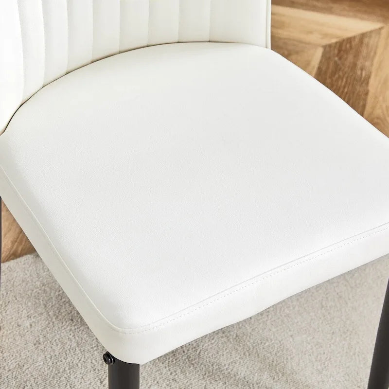 Set of 4 Modern PU Leather Dining Chairs – Waterproof, Easy Clean, Quick Assembly