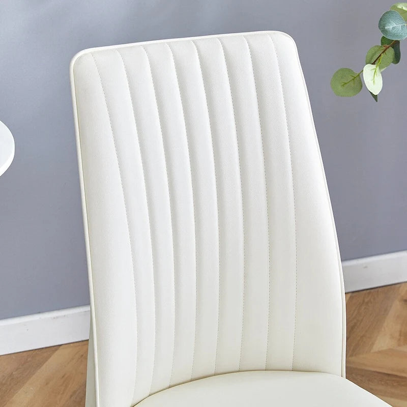 Set of 4 Modern PU Leather Dining Chairs – Waterproof, Easy Clean, Quick Assembly