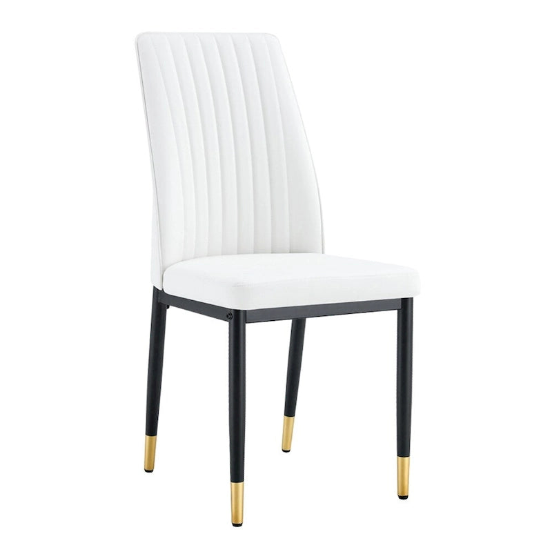 Set of 4 Modern PU Leather Dining Chairs – Waterproof, Easy Clean, Quick Assembly