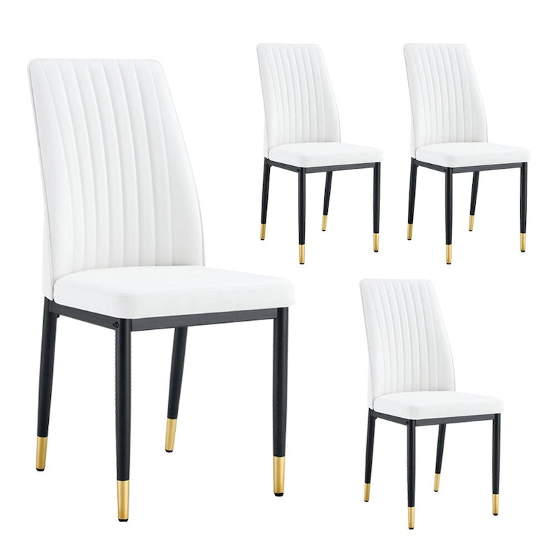 Set of 4 Modern PU Leather Dining Chairs – Waterproof, Easy Clean, Quick Assembly