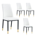 Set of 4 Modern PU Leather Dining Chairs – Waterproof, Easy Clean, Quick Assembly