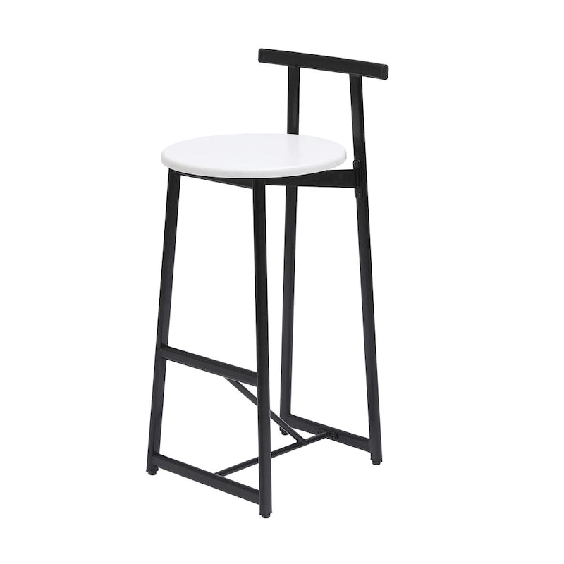 Armless Counter Height Bar Stool Set of 3, with Metal Frame and Wooden Seat