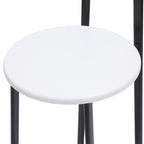 Armless Counter Height Bar Stool Set of 3, with Metal Frame and Wooden Seat