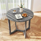 36" Round Rubberwood Dining Table – Wing-Shaped Pedestal, Seats 2-4, Anti-Scratch Top