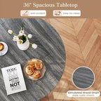 36" Round Rubberwood Dining Table – Wing-Shaped Pedestal, Seats 2-4, Anti-Scratch Top