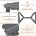 36" Round Rubberwood Dining Table – Wing-Shaped Pedestal, Seats 2-4, Anti-Scratch Top