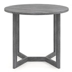 36" Round Rubberwood Dining Table – Wing-Shaped Pedestal, Seats 2-4, Anti-Scratch Top