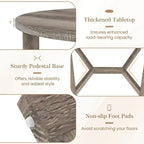 36" Round Rubberwood Dining Table – Wing-Shaped Pedestal, Seats 2-4, Anti-Scratch Top