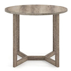 36" Round Rubberwood Dining Table – Wing-Shaped Pedestal, Seats 2-4, Anti-Scratch Top