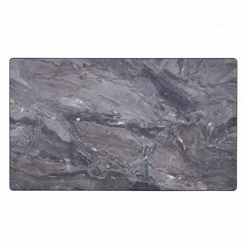 Rectangular Coffee Table – 47" Gray Engineered Stone Top & Walnut Wood Base
