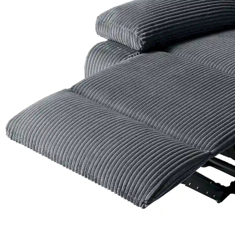 2 Set Modern Corduroy Manual Recliner Chair, Oversize Accent Chair Recliner with Wide Armrest