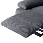 2 Set Modern Corduroy Manual Recliner Chair, Oversize Accent Chair Recliner with Wide Armrest