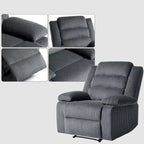 2 Set Modern Corduroy Manual Recliner Chair, Oversize Accent Chair Recliner with Wide Armrest