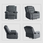 2 Set Modern Corduroy Manual Recliner Chair, Oversize Accent Chair Recliner with Wide Armrest