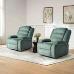 2 Set Modern Corduroy Manual Recliner Chair, Oversize Accent Chair Recliner with Wide Armrest