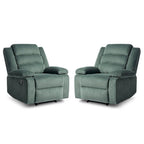 2 Set Modern Corduroy Manual Recliner Chair, Oversize Accent Chair Recliner with Wide Armrest