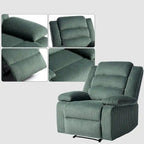 2 Set Modern Corduroy Manual Recliner Chair, Oversize Accent Chair Recliner with Wide Armrest