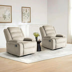 2 Set Modern Corduroy Manual Recliner Chair, Oversize Accent Chair Recliner with Wide Armrest