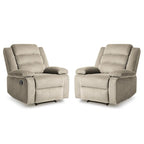 2 Set Modern Corduroy Manual Recliner Chair, Oversize Accent Chair Recliner with Wide Armrest