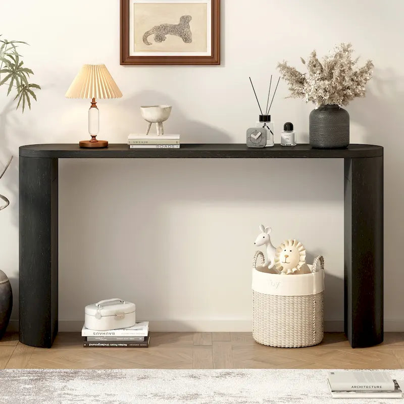Simple Modern Style Multi-functional Use Porch Table with Semi-cylindrical Leg Design