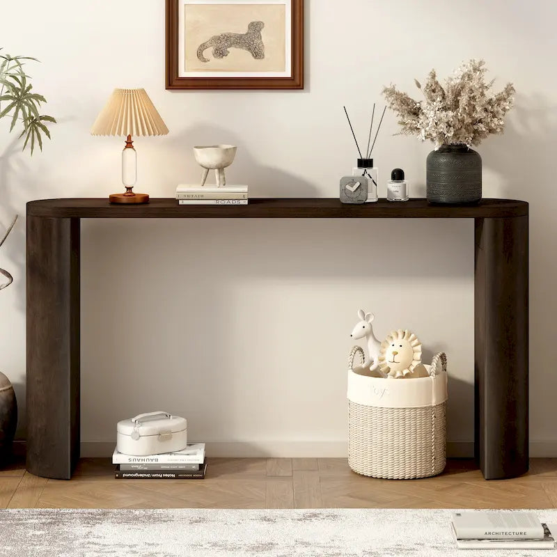 Simple Modern Style Multi-functional Use Porch Table with Semi-cylindrical Leg Design