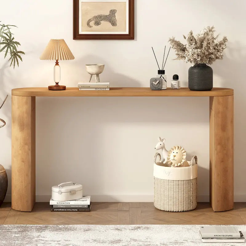 Simple Modern Style Multi-functional Use Porch Table with Semi-cylindrical Leg Design