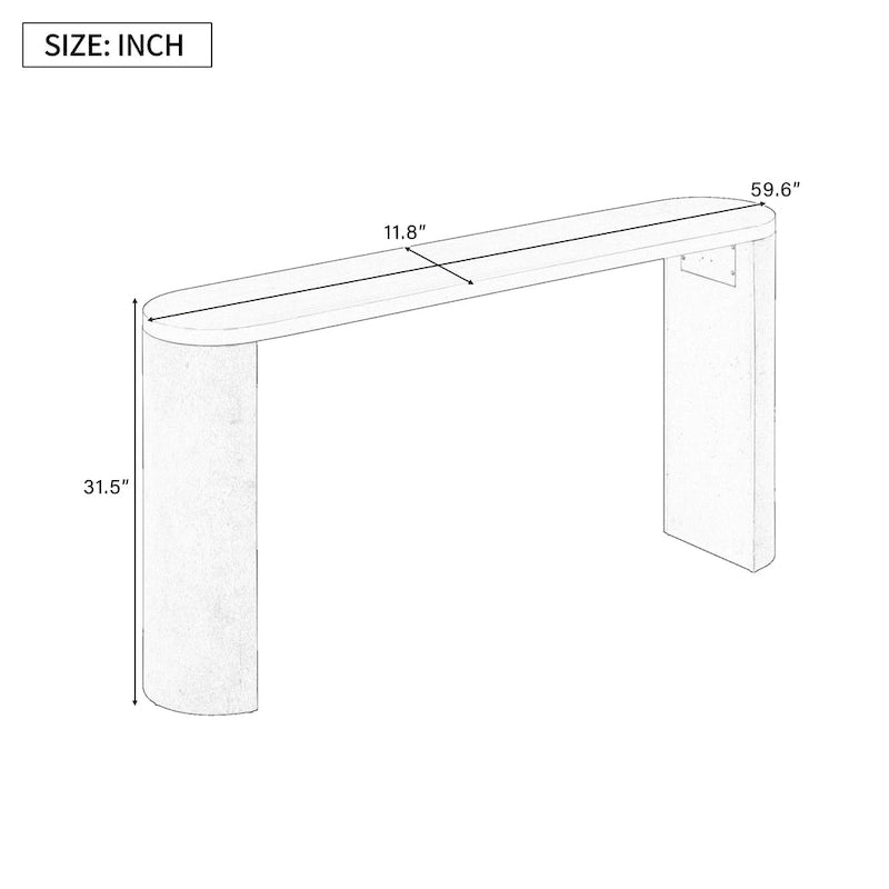 Simple Modern Style Multi-functional Use Porch Table with Semi-cylindrical Leg Design