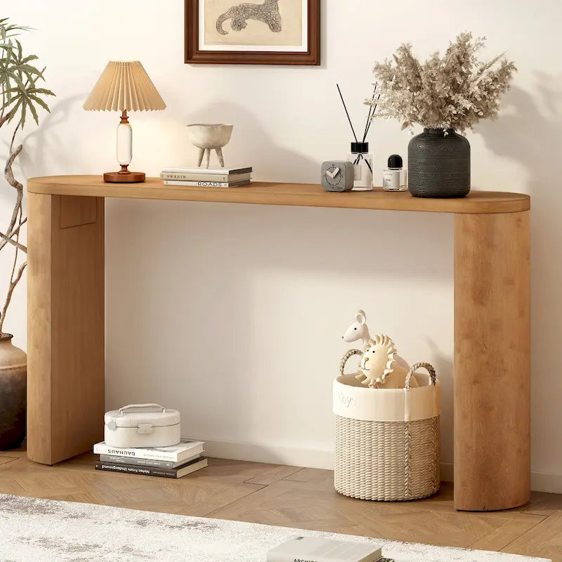 Simple Modern Style Multi-functional Use Porch Table with Semi-cylindrical Leg Design