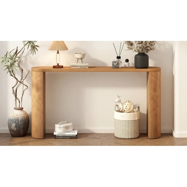 Simple Modern Style Multi-functional Use Porch Table with Semi-cylindrical Leg Design