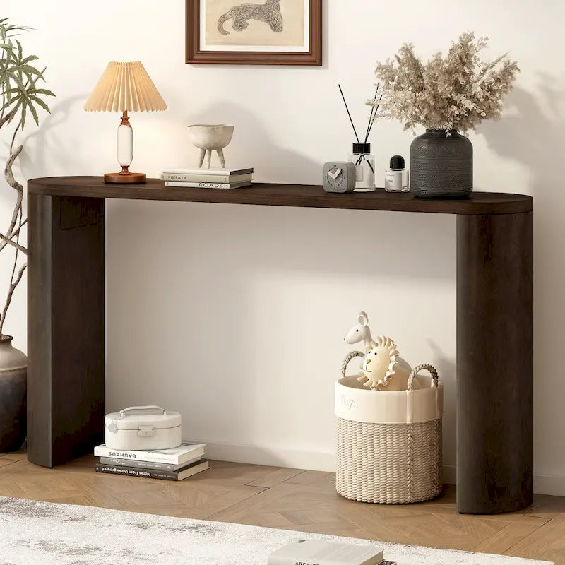 Simple Modern Style Multi-functional Use Porch Table with Semi-cylindrical Leg Design
