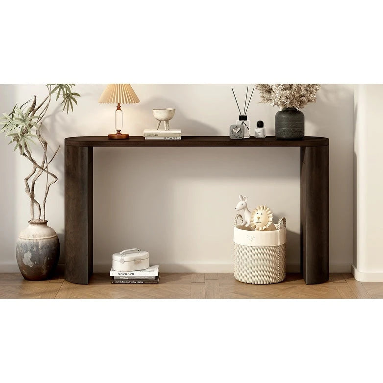 Simple Modern Style Multi-functional Use Porch Table with Semi-cylindrical Leg Design