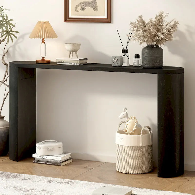 Simple Modern Style Multi-functional Use Porch Table with Semi-cylindrical Leg Design